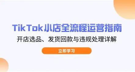 TikTok小店运营全攻略，从入门到精通的完整指南